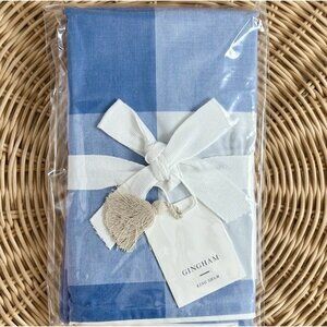 NEW Serena & Lily Gingham Percale King Pillow Sham-French Blue